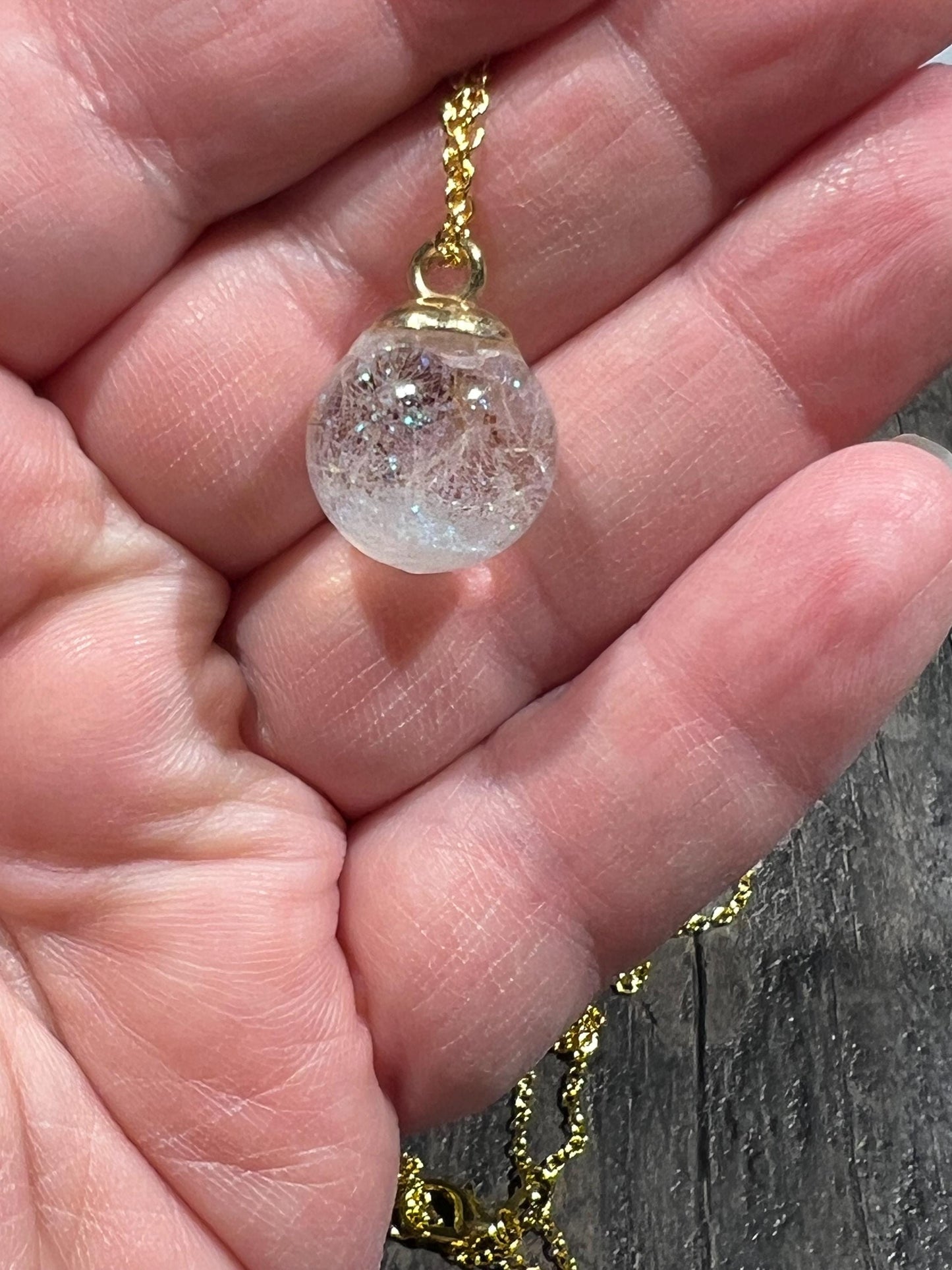Dandelion Wish Bauble Necklace | Personal Snow Globe Necklace