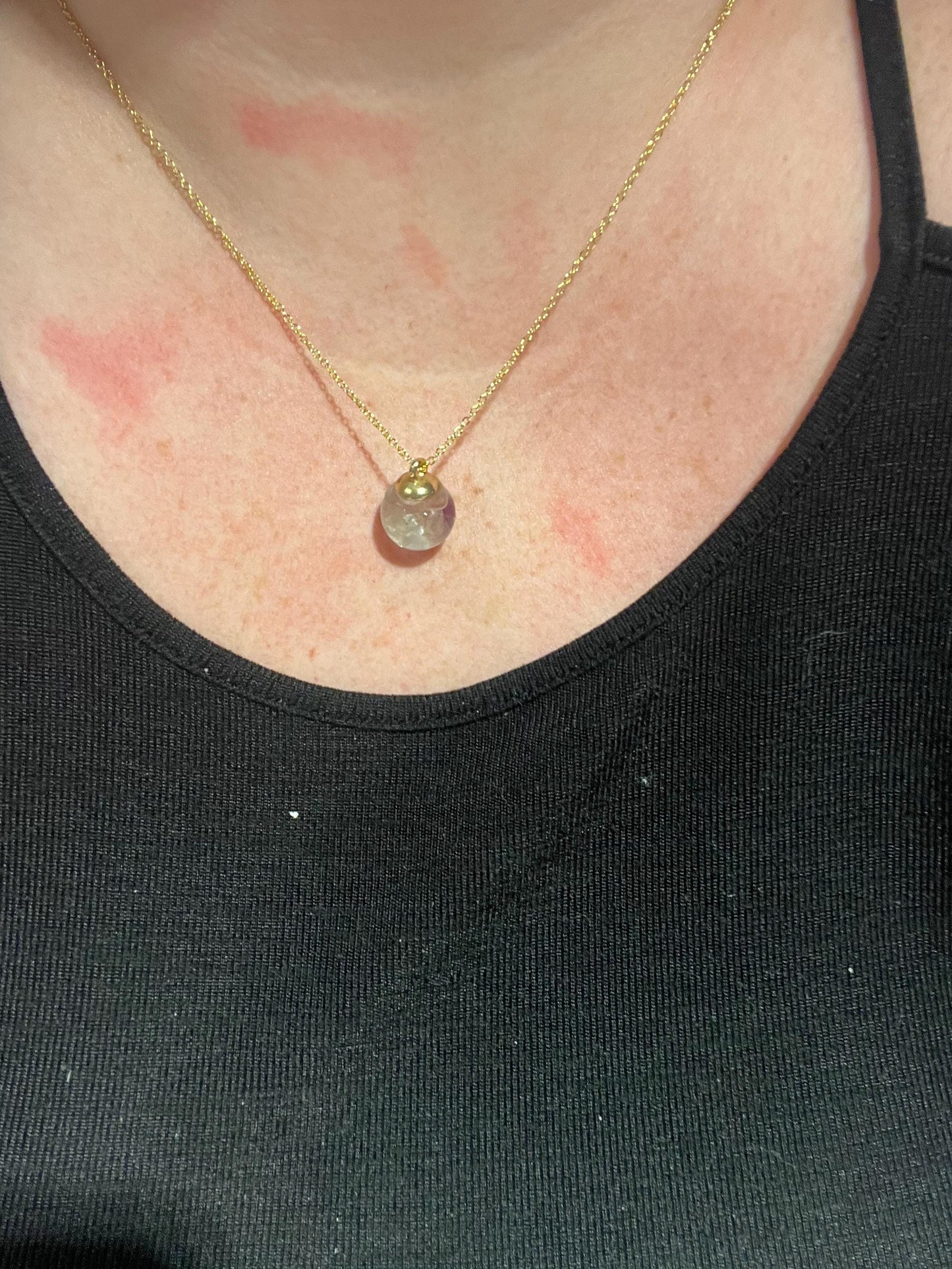 Glittery Amethyst and Quartz Bauble Necklace | Personal Snow Globe Necklace