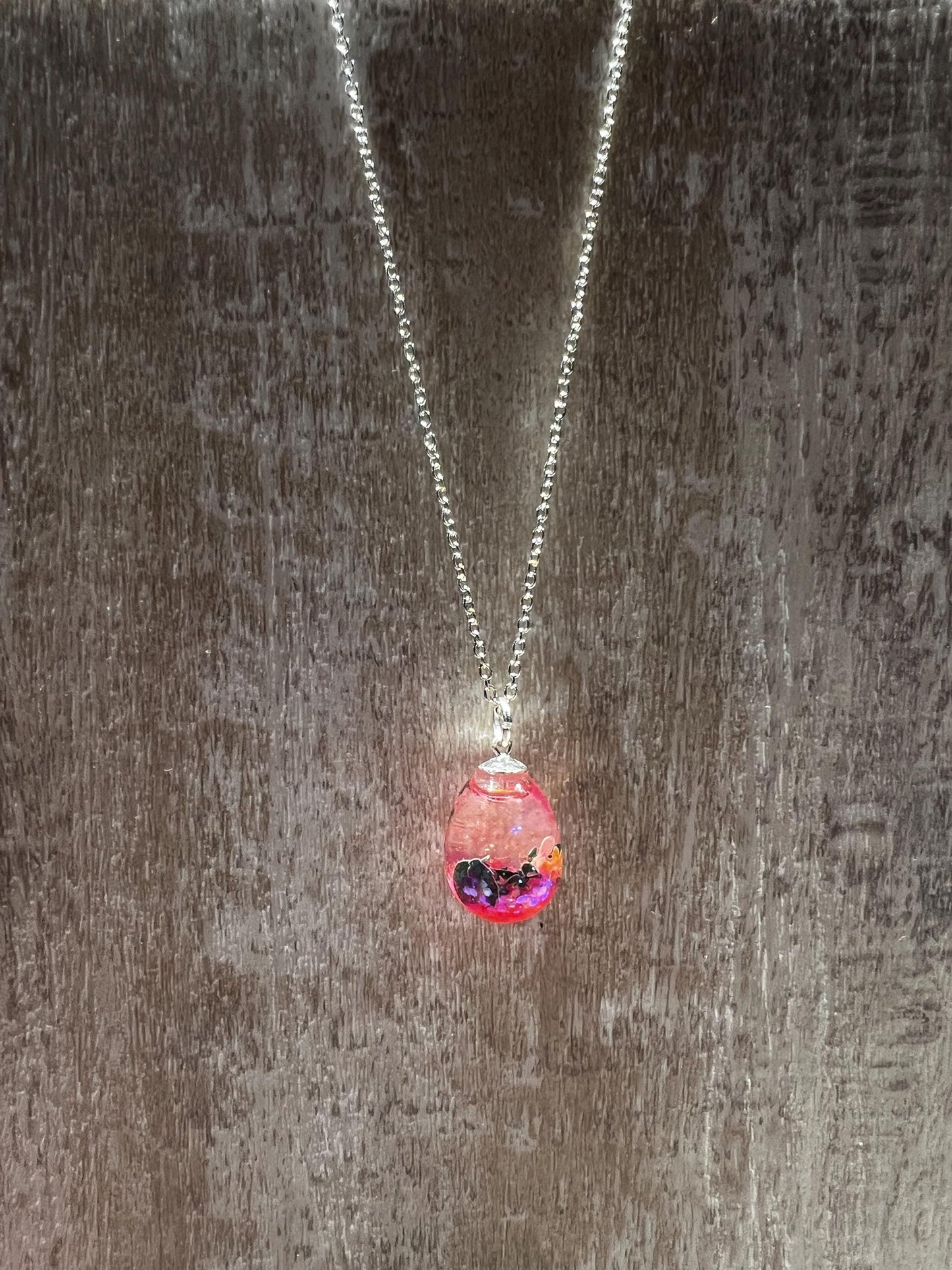 Tropical Teardrop Bauble Necklace | Personal Snow Globe Necklace