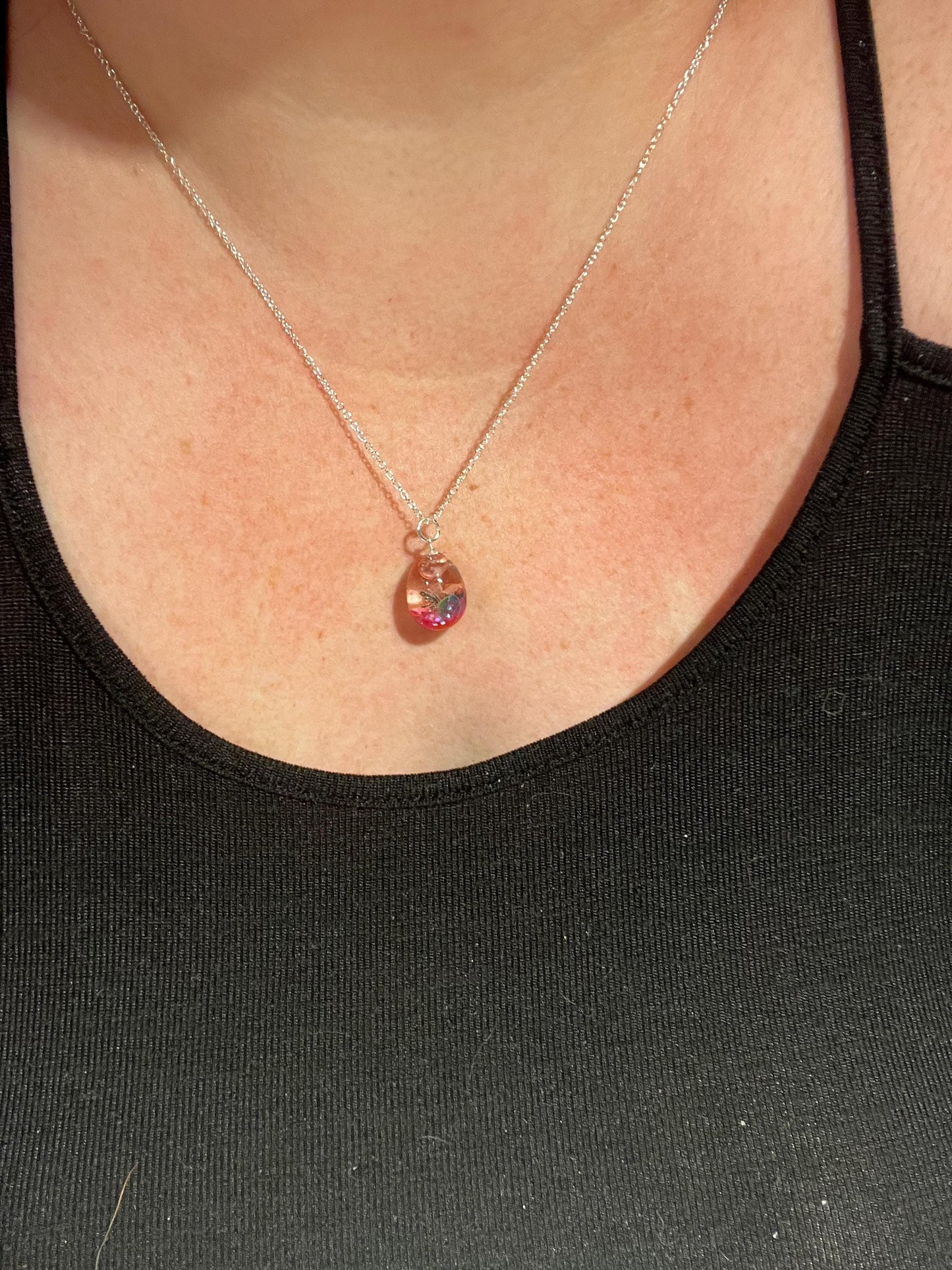 Tropical Teardrop Bauble Necklace | Personal Snow Globe Necklace