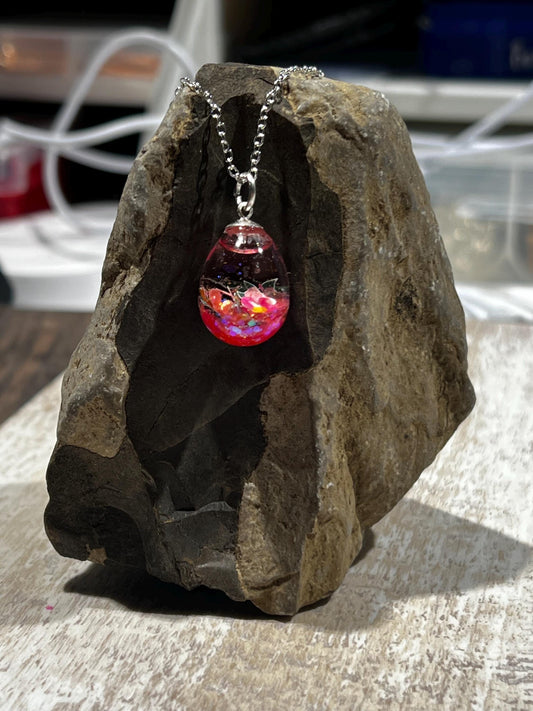 Tropical Teardrop Bauble Necklace | Personal Snow Globe Necklace