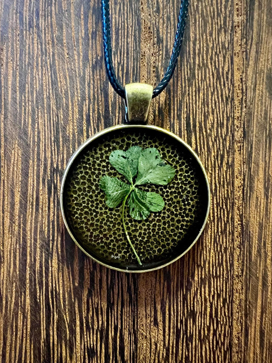 Real Four-Leaf Clover Necklace | Lucky Charm Necklace