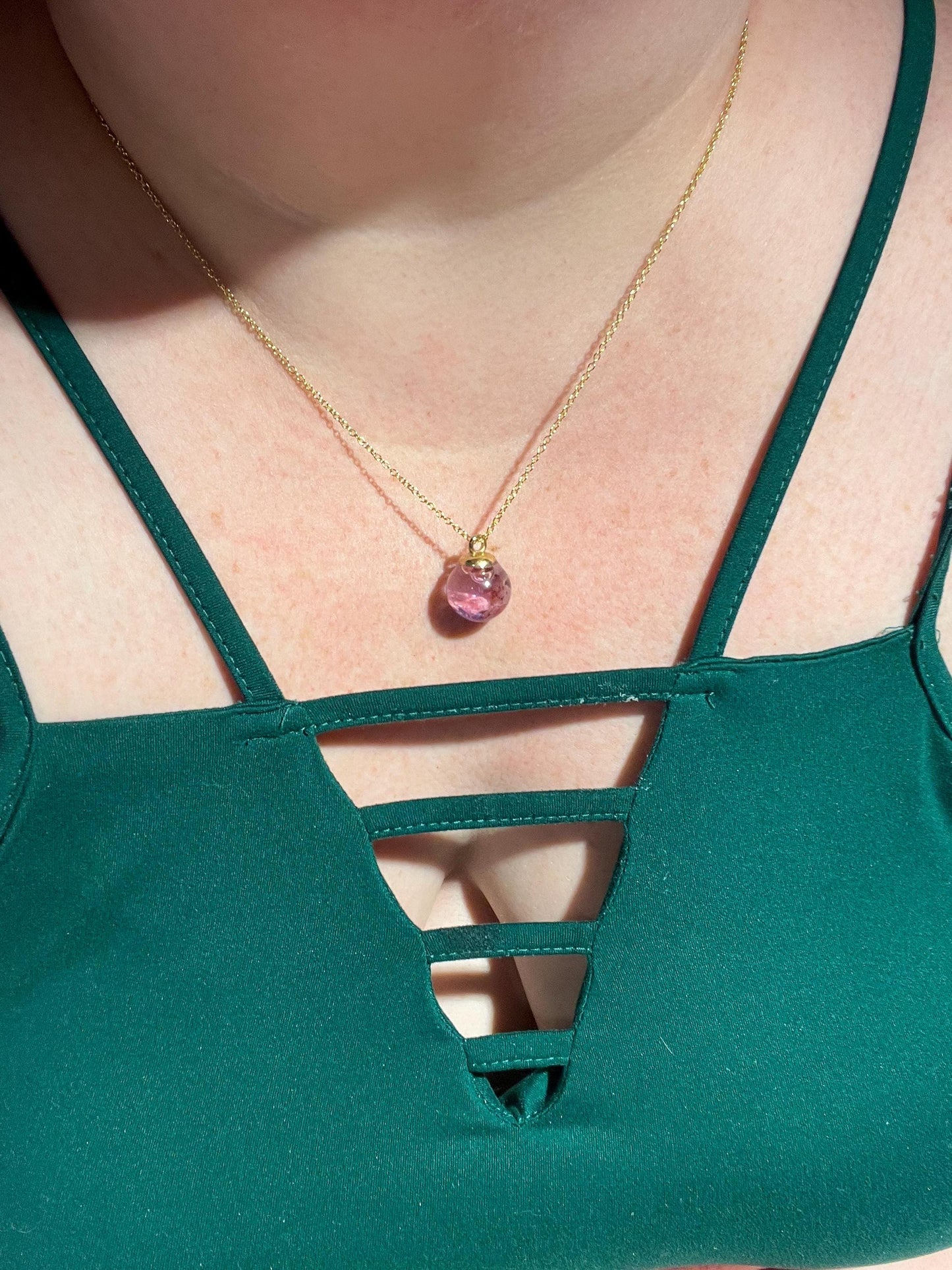 Glittery Daisy Bauble Necklace | Personal Snow Globe Necklace