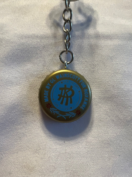 Lucky Four Leaf Clover Keychain | Roxa Cola Bottle Cap Charm | Handmade Resin Good Luck Charm | Nature-Inspired Gift