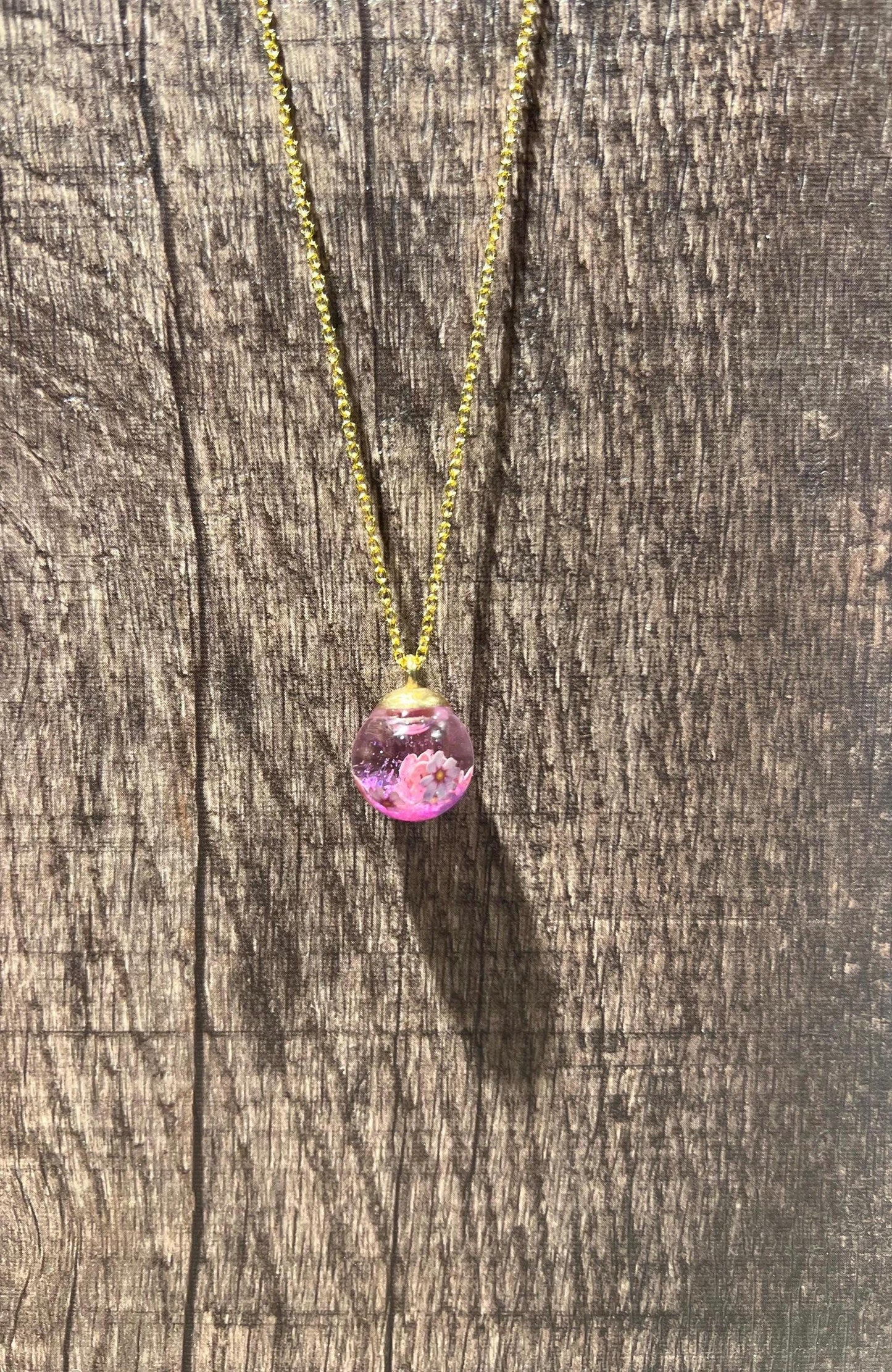 Glittery Daisy Bauble Necklace | Personal Snow Globe Necklace