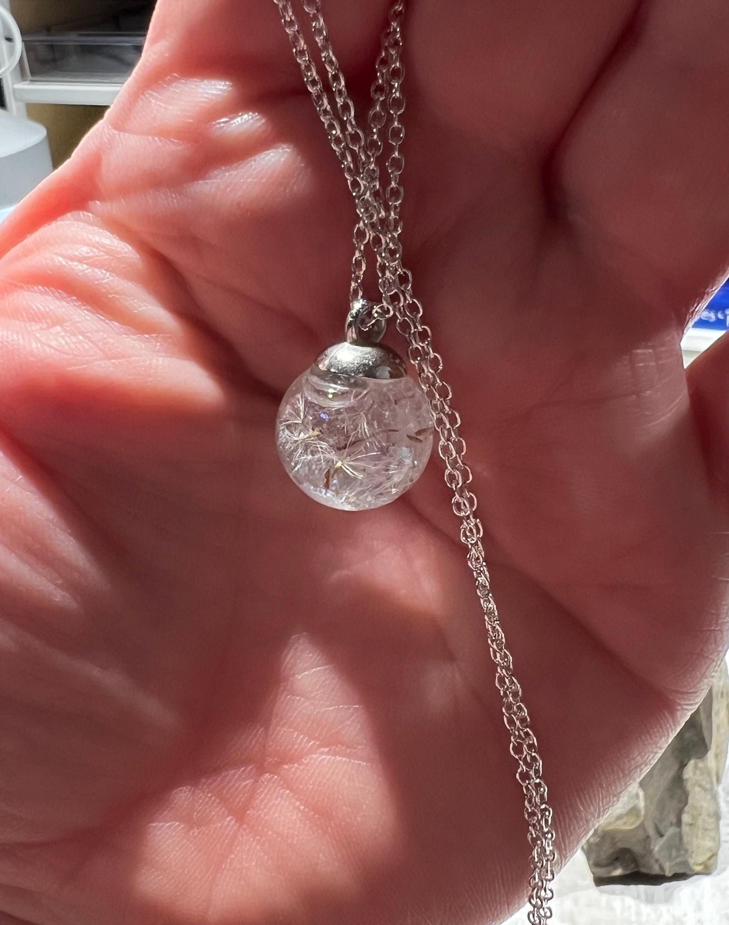 Dandelion Wish Bauble Necklace | Personal Snow Globe Necklace