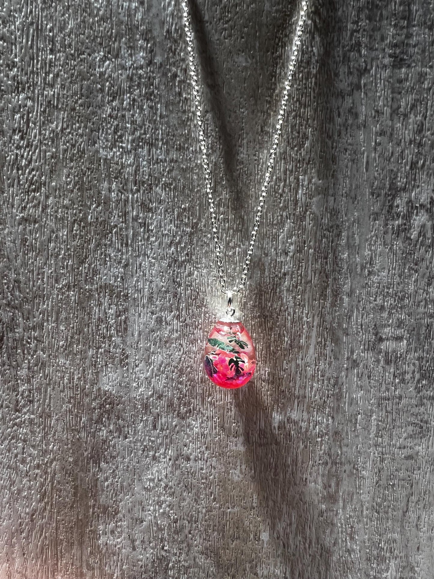 Tropical Teardrop Bauble Necklace | Personal Snow Globe Necklace