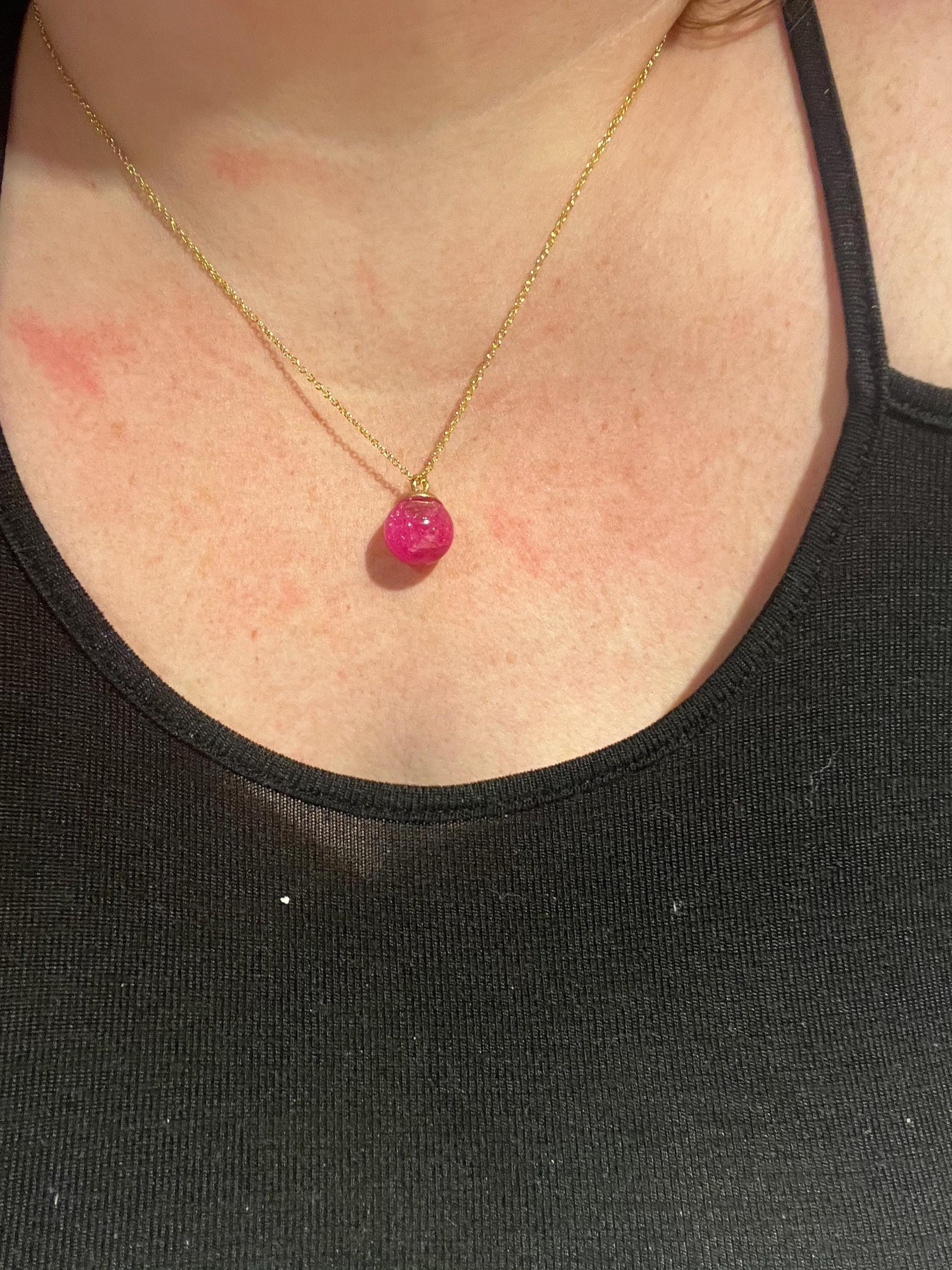 Glittery Pink Bauble Necklace | Personal Snow Globe Necklace