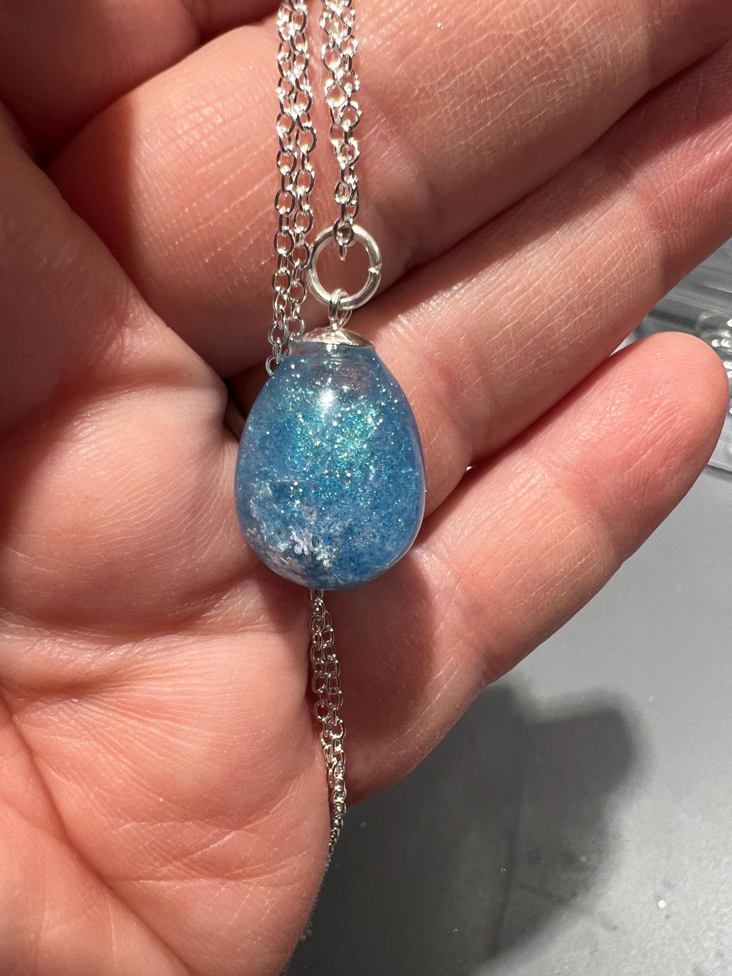 Teardrop Bauble Frozen Inspired Princess Necklace | Personal Snow Globe Necklace