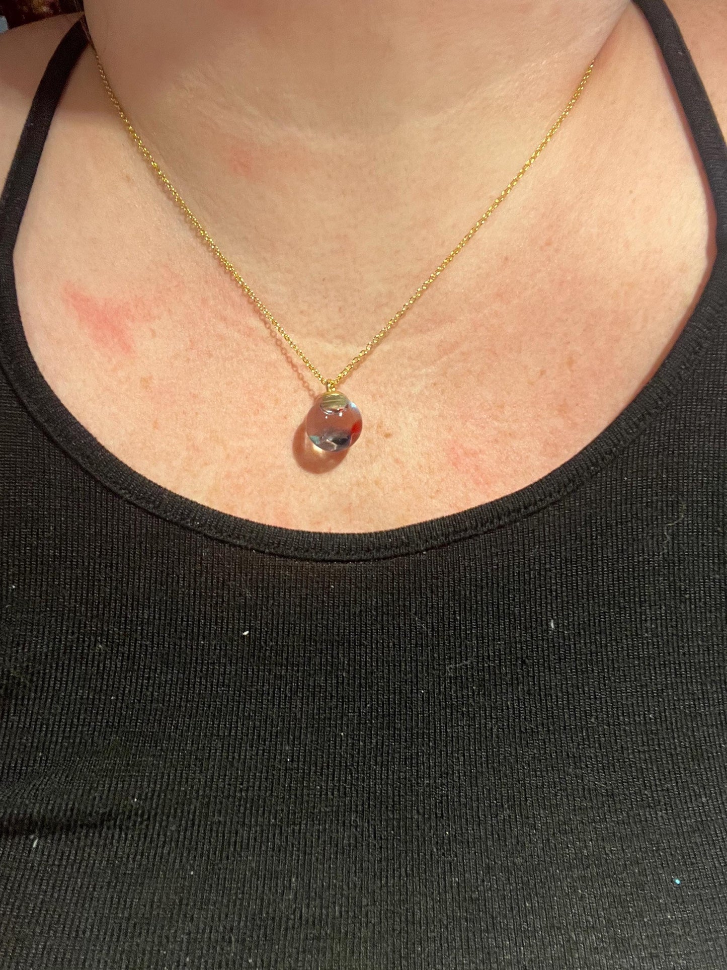 Glittery Gem Filled Bauble Necklace | Personal Snow Globe Necklace