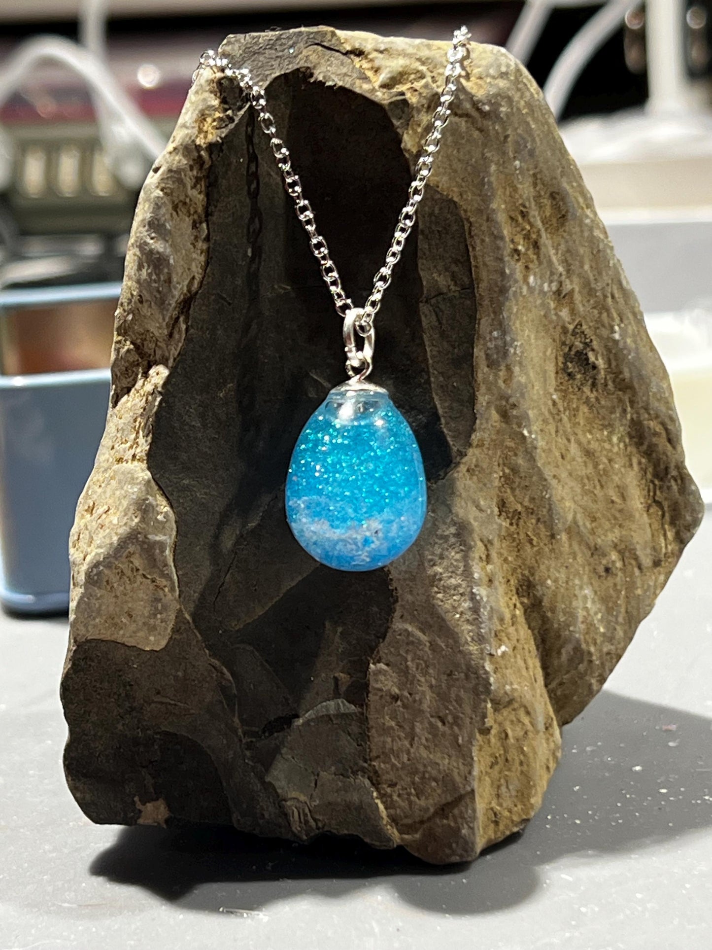 Teardrop Bauble Frozen Inspired Princess Necklace | Personal Snow Globe Necklace