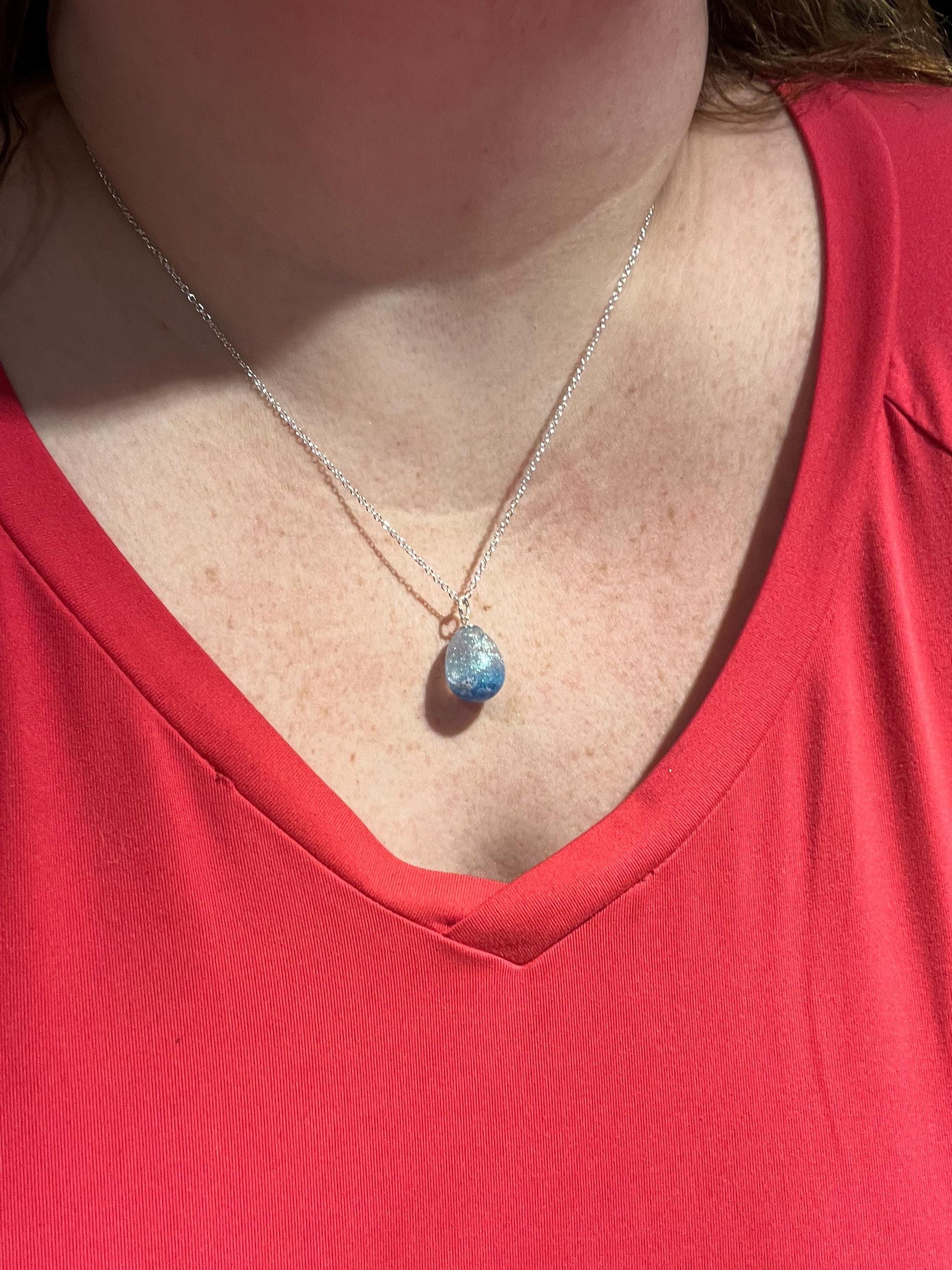 Teardrop Bauble Frozen Inspired Princess Necklace | Personal Snow Globe Necklace